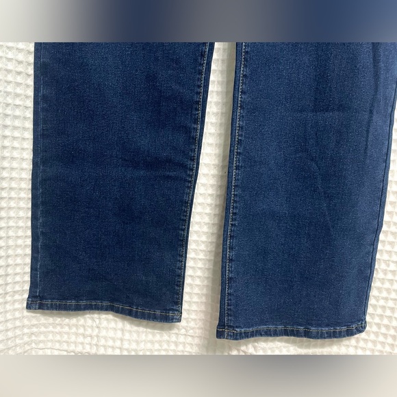 SHEIN Dark Denim Zip Front Jean Wide Leg Jumpsuit Sz XL - Picture 7 of 14